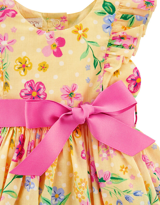 Newborn Baby Florence Floral Dress and Briefs, Yellow (YELLOW), large