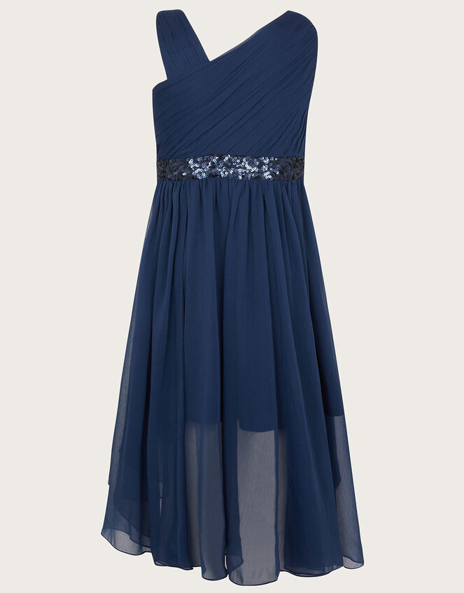Abigail One-Shoulder Prom Dress, Blue (NAVY), large