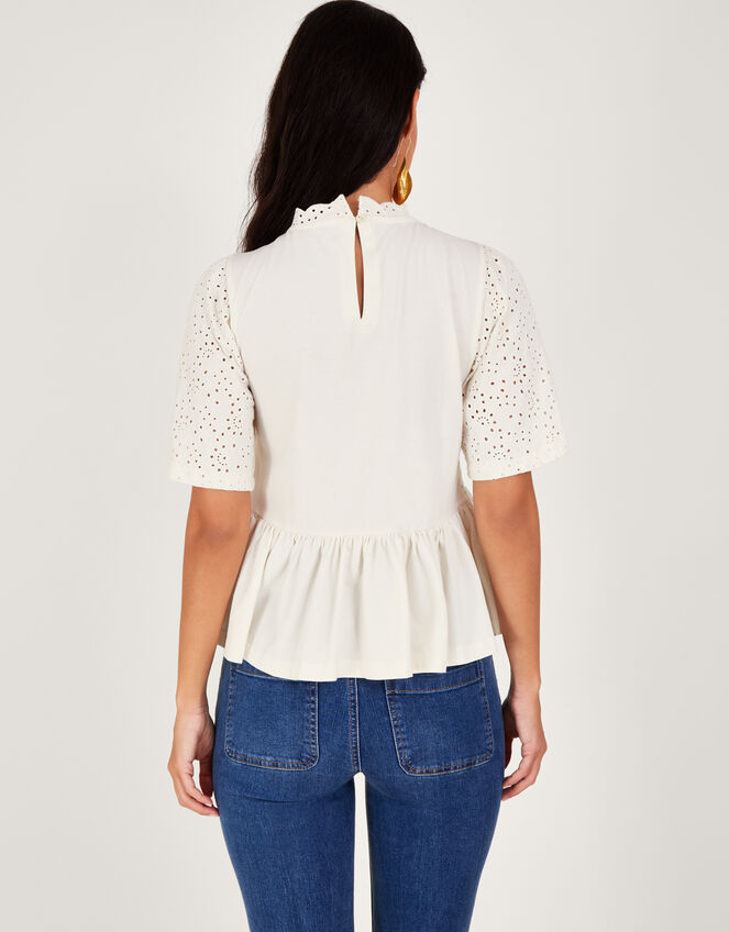 Schiffli Detail Top, Ivory (IVORY), large