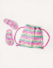 Fruity Print Flip Flop and Bag Set, Multi (MULTI), large