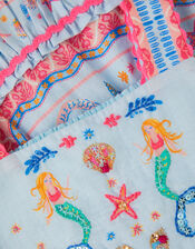 Baby Mermaid Print Dress, Blue (BLUE), large