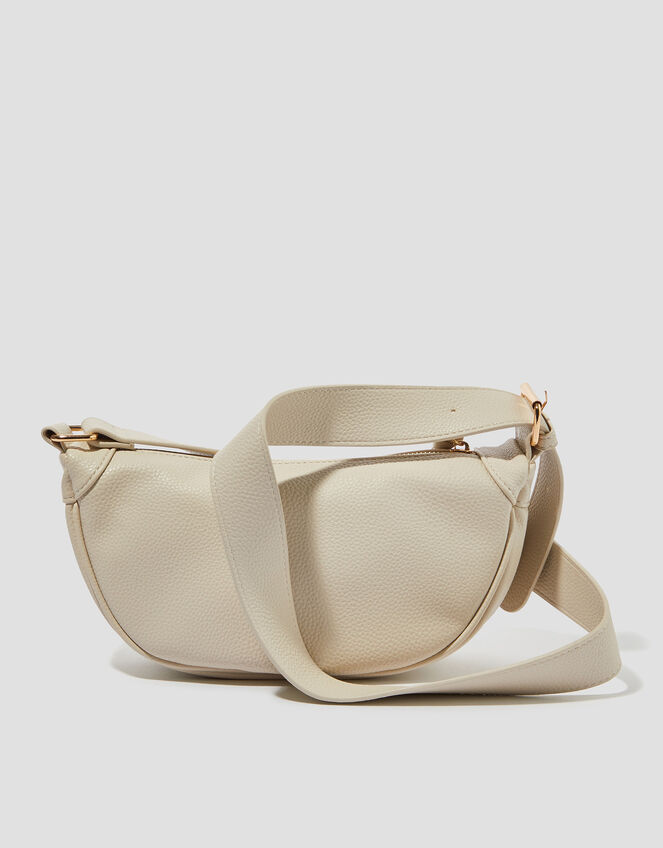 Meg Crescent Sling Bag, Cream (CREAM), large