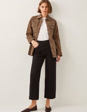 Hallie Regular Crop Wide Leg Jeans, Black (BLACK), large