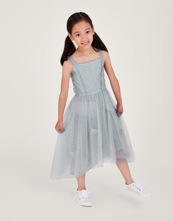 Land of Wonder Butterfly Wings Glitter Dress, Grey (GREY), large