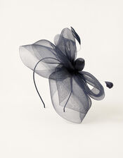 Crin Bow Fascinator , Blue (NAVY), large