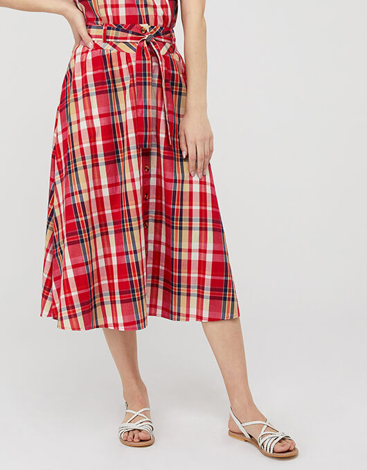 Check midi skirt uk Clearance