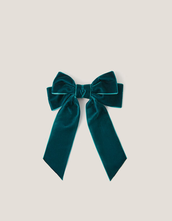 Velvet Ribbon Bow Hair Clip, , large