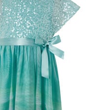 Mermaid Sequin Ombre Maxi Dress, Blue (BLUE), large