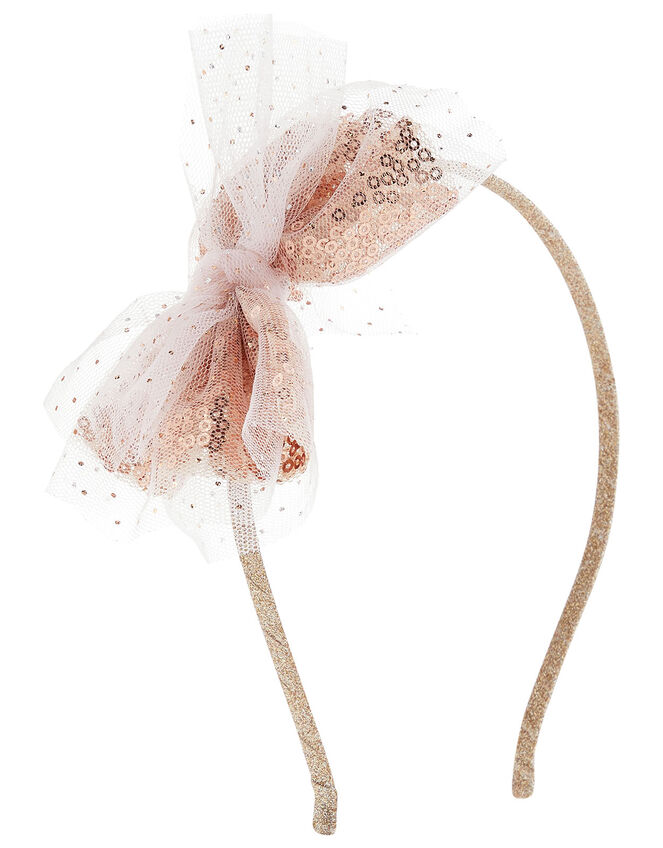 Sequin Bow Headband, , large