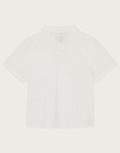 Half Placket Slub Shirt	, Ivory (IVORY), large