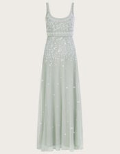 Eugiene Embroidered Maxi Dress, Green (SAGE), large