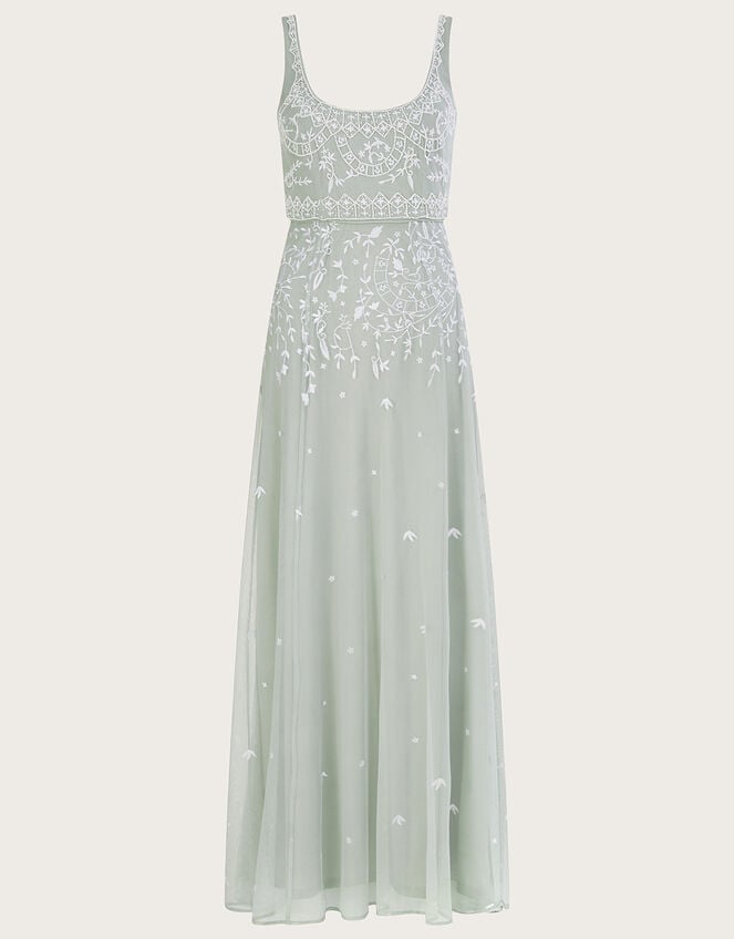 Eugiene Embroidered Maxi Dress, Green (SAGE), large