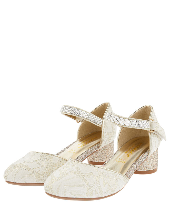 Metallic Jacquard Jazz Heels, Ivory (IVORY), large