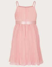 Penelope Pleated Chiffon Dress, Pink (PINK), large