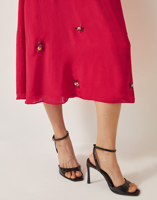 Gia Embellished Tea Dress, Red (RED), large