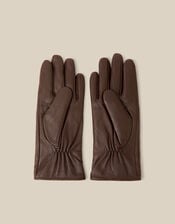 Lara Leather Gloves, Brown (CHOCOLATE), large