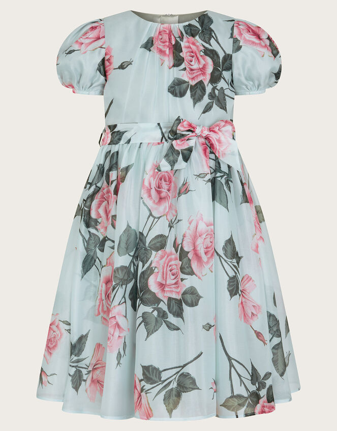 Rosaline Flower Print Organza Dress, Green (SAGE), large