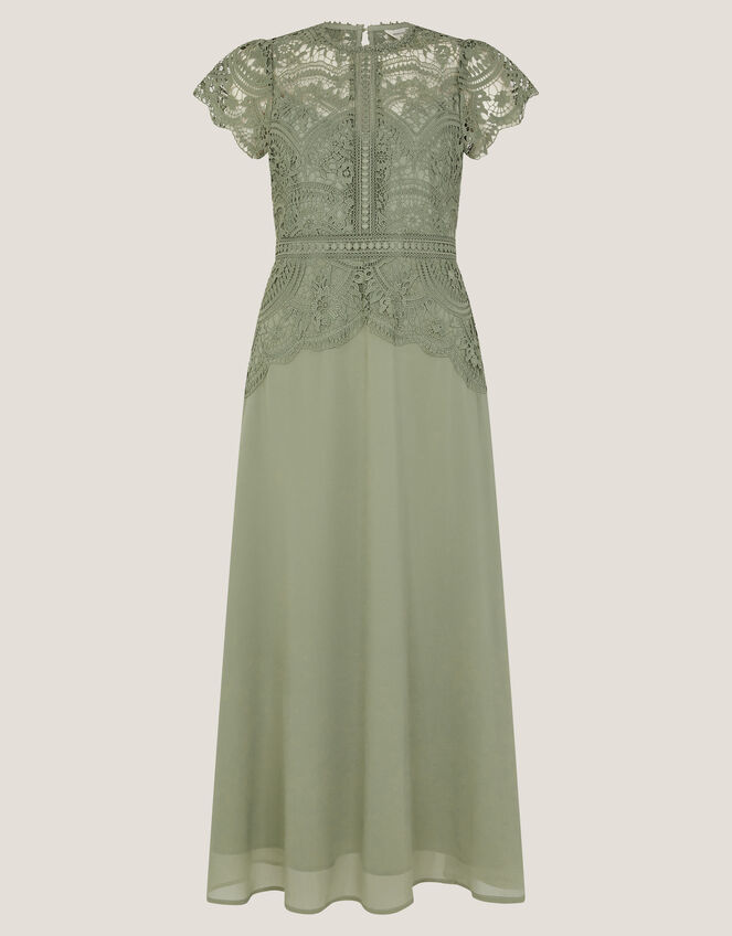 Monica Lace Midi Bridesmaid Dress, Green (PALE GREEN), large