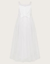 Fleur Pearly Tulle Communion Dress, White (WHITE), large