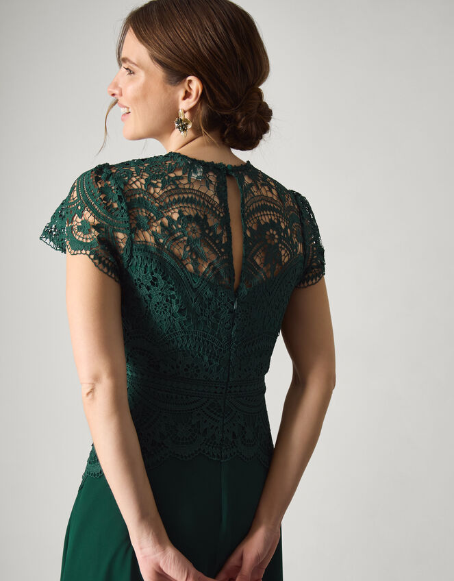 Monica Lace Midi Bridesmaid Dress Green