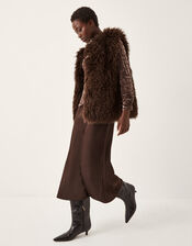 Delia Devor&eacute; Midi Slip Dress, Brown (CHOCOLATE), large