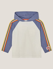 Raglan Stripe Hoodie Top, Ivory (IVORY), large