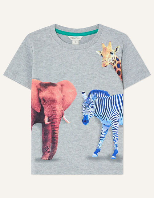 Safari Animals T-Shirt, Grey (GREY), large