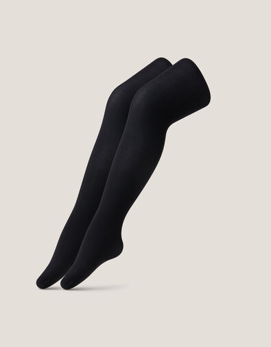 2-Pack 40 Denier Tights, Black (BLACK), large