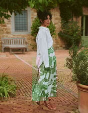 One Hundred Stars Giant Willow Print Maxi Skirt, Green (GREEN), large