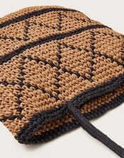 Monochrome Raffia Bag, , large