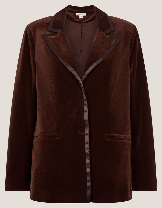 Mila Single Breasted Velvet Blazer, Copper (COPPER), large