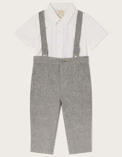 Newborn Billy Braces and Trousers Set, Grey (GREY), large