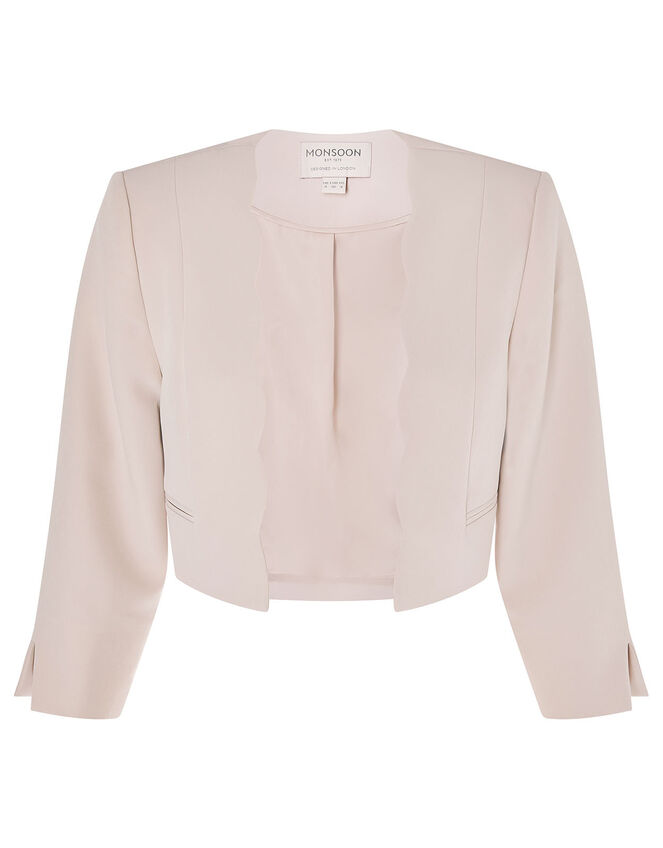 Samantha Scallop Trim Jacket, Nude (NUDE), large