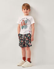 Born Wild Tiger Print Shorts, Blue (NAVY), large