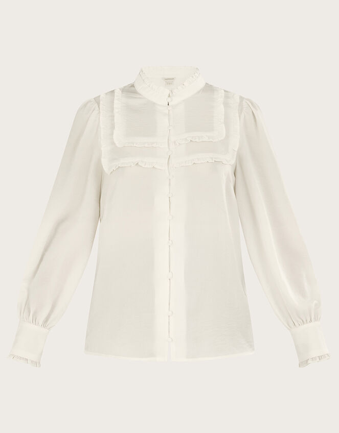 Anna Satin Blouse in Recycled Polyester, Ivory (IVORY), large