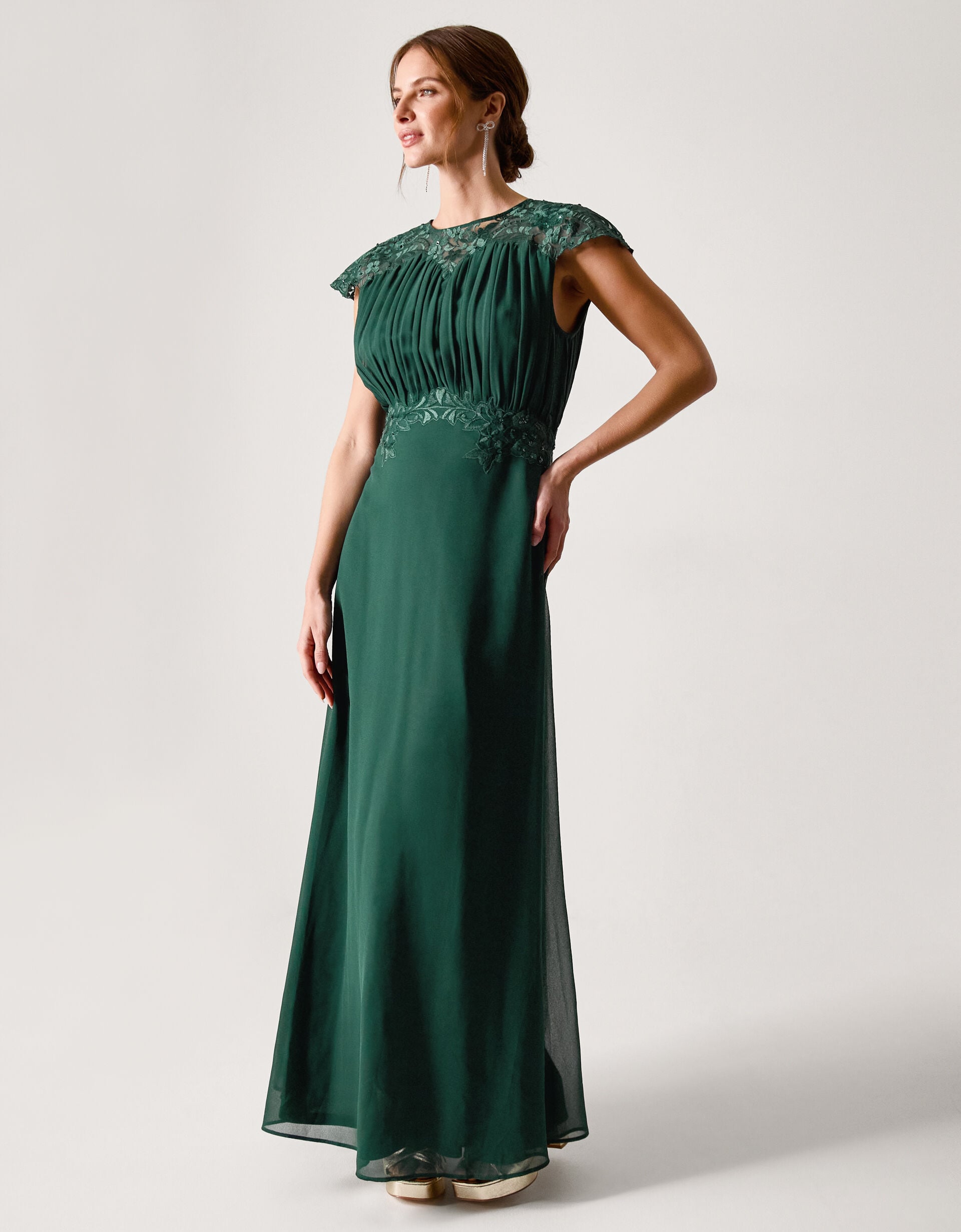 Elodie Lace Chiffon Bridesmaid Dress Green