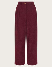 Samira Corduroy Wide Leg Trousers, Red (BURGUNDY), large