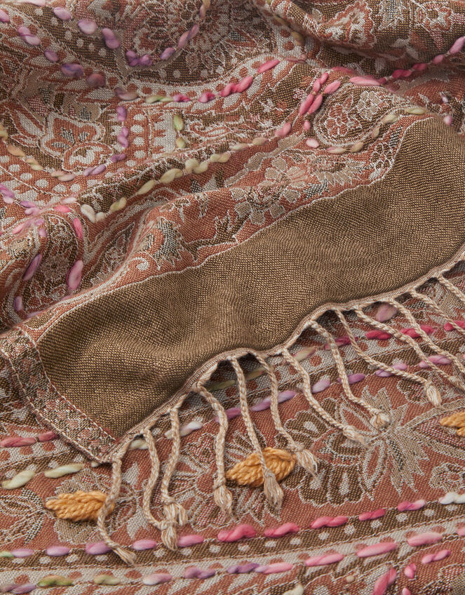 Katia Paisley Embroidered Scarf, , large