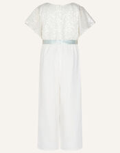 Sequin Cape Sleeve Jumpsuit , Ivory (IVORY), large