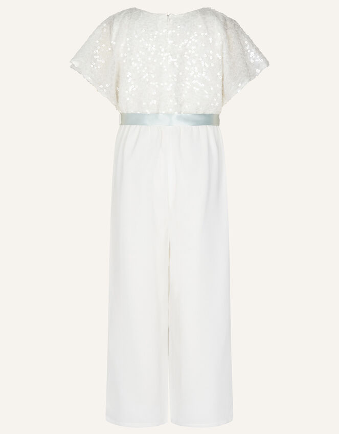 Sequin Cape Sleeve Jumpsuit , Ivory (IVORY), large