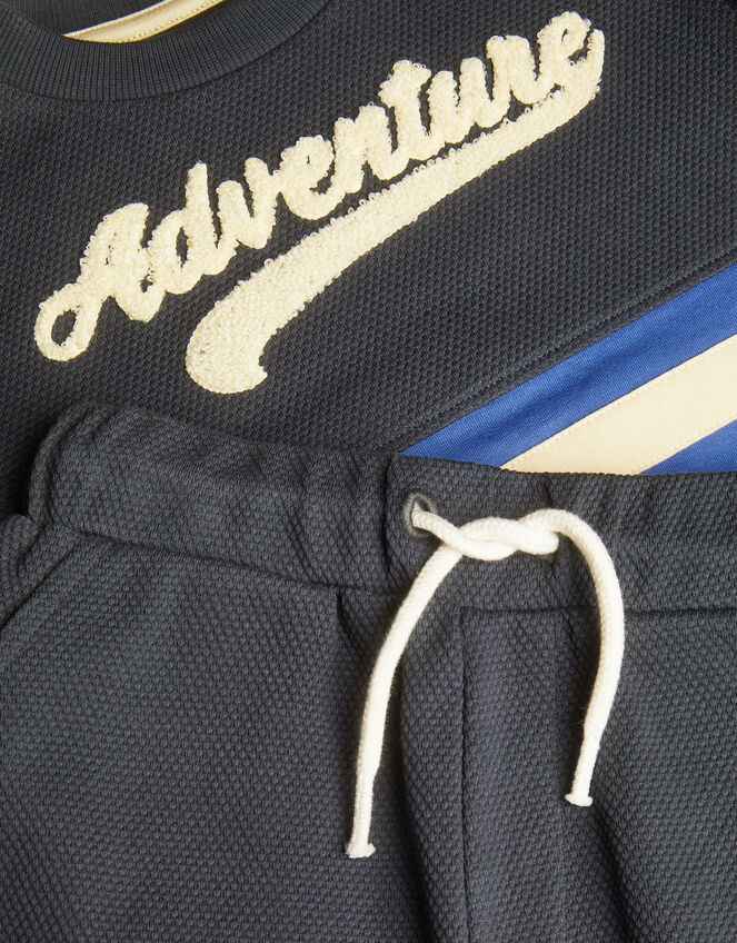 Stripe Jersey T-Shirt & Shorts Set, Blue (BLUE), large