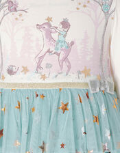 Baby Disco Deer Dress , Blue (AQUA), large