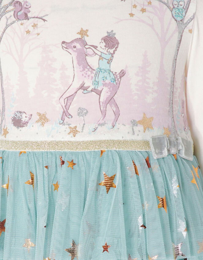 Baby Disco Deer Dress , Blue (AQUA), large