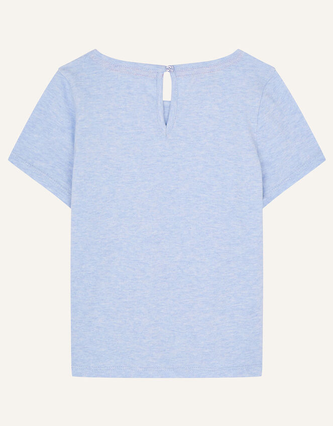 Sequin Flamingo Tie Front Top, Blue (BLUE), large