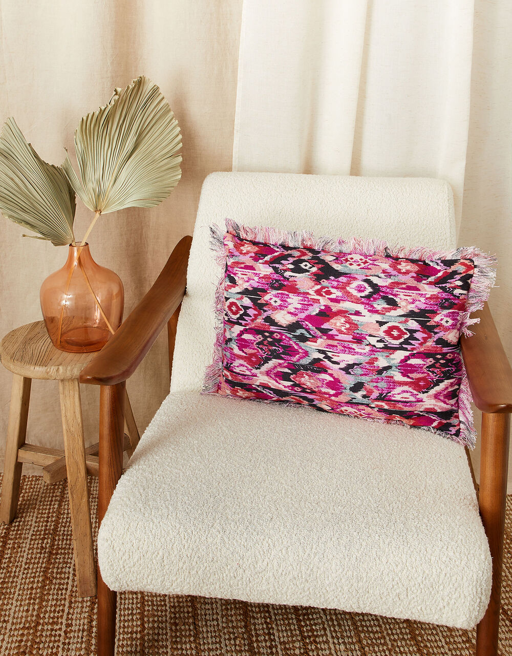 Women Home & Gifting | Ikat Printed Cushion in Sustainable Cotton - RJ96545