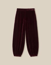 East Nyla Velvet Balloon Trousers, Red (WINE), large
