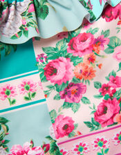 Baby Patchwork Floral Swimsuit, Green (GREEN), large