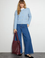 Suki Stitch Cardigan, Blue (PALE BLUE), large