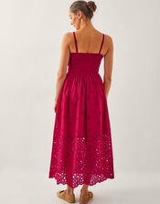 Etta Broderie Midi Dress, Red (RED), large