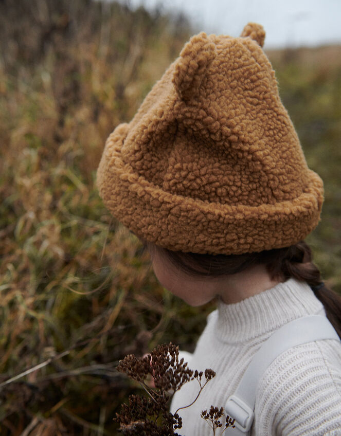 Liewood Bibi Pile Beanie with Ears, Camel (CARAMEL), large